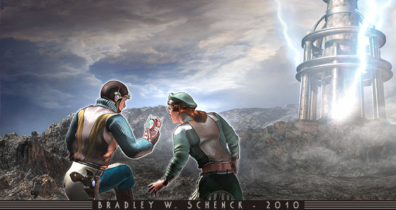 Enlarge: Nat and Gwen approach the Tower of the Brain Thieves