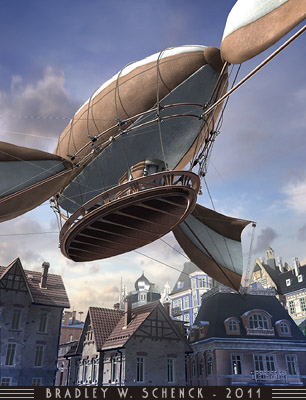 Enlarge: Osgood floats aimlessly in his airship; can the quest be over?